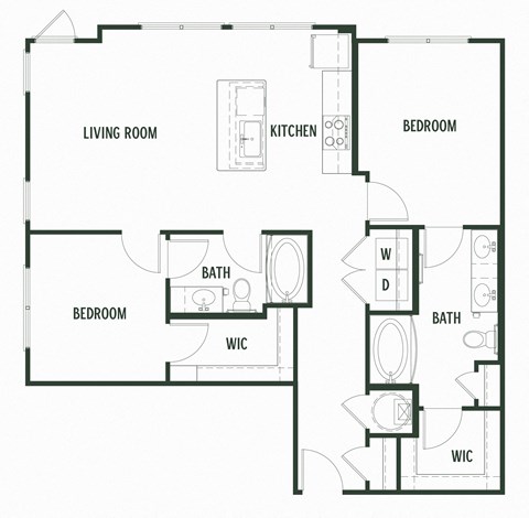 Scarlet Floorplan with 1,040 Sq. Ft. at Arcadia Decatur, Decatur, GA